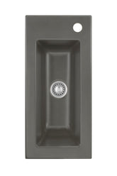 SYSTEMCERAM Einbauspüle Mera 24 F Lava 80 inkl. Handbetätigung, für 30 cm Schrankbreite, Spüle zum flächenbündigen Einbau, inkl. 4 x Eckradien R 10 Auflage keine Beckenlage 55460180