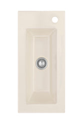 SYSTEMCERAM Einbauspüle Mera 24 F Magnolie 10 inkl. Handbetätigung, für 30 cm Schrankbreite, Spüle zum flächenbündigen Einbau, inkl. 4 x Eckradien R 10 Auflage keine Beckenlage 55460110