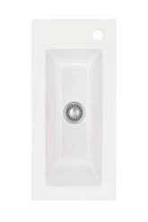SYSTEMCERAM Einbauspüle Mera 24 F Polar 13 inkl. Handbetätigung, für 30 cm Schrankbreite, Spüle zum flächenbündigen Einbau, inkl. 4 x Eckradien R 10 Auflage keine Beckenlage 55460113
