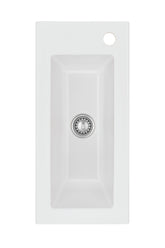 SYSTEMCERAM Einbauspüle Mera 24 F Satin 20 inkl. Handbetätigung, für 30 cm Schrankbreite, Spüle zum flächenbündigen Einbau, inkl. 4 x Eckradien R 10 Auflage keine Beckenlage 55460120