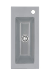 SYSTEMCERAM Einbauspüle Mera 24 F Titan 78 inkl. Handbetätigung, für 30 cm Schrankbreite, Spüle zum flächenbündigen Einbau, inkl. 4 x Eckradien R 10 Auflage keine Beckenlage 55460178