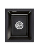 SYSTEMCERAM Einbauspüle Mera 32 U/g Nero 68 inkl. Handbetätigung, für 45 cm Schrankbreite, Spüle zum Unterbau mit geschliffener Oberseite Unterbau keine Beckenlage 54610168