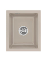 SYSTEMCERAM Einbauspüle Mera 32 U/g Fango 23 inkl. Excenterbetätigung, für 45 cm Schrankbreite, Spüle zum Unterbau mit geschliffener Oberseite Unterbau keine Beckenlage 54610223