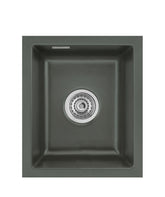 SYSTEMCERAM Einbauspüle Mera 32 U/g Lava 80 inkl. Excenterbetätigung, für 45 cm Schrankbreite, Spüle zum Unterbau mit geschliffener Oberseite Unterbau keine Beckenlage 54610280