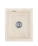 SYSTEMCERAM Einbauspüle Mera 32 U/g Magnolie 10 inkl. Handbetätigung, für 45 cm Schrankbreite, Spüle zum Unterbau mit geschliffener Oberseite Unterbau keine Beckenlage 54610110