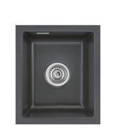 SYSTEMCERAM Einbauspüle Mera 32 U/g Schiefer 85 inkl. Excenterbetätigung, für 45 cm Schrankbreite, Spüle zum Unterbau mit geschliffener Oberseite Unterbau keine Beckenlage 54610285