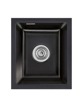SYSTEMCERAM Einbauspüle Mera 39 F/o Nero 68 inkl. Excenterbetätigung, für 40 cm Schrankbreite, Spüle zum flächenbündigen Einbau ohne Hahnlochbank, inkl. 4 x Eckradien R 10 Flächenbündig keine Beckenlage 51610268