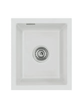 SYSTEMCERAM Einbauspüle Mera 39 F/o Alu 76 inkl. Excenterbetätigung, für 40 cm Schrankbreite, Spüle zum flächenbündigen Einbau ohne Hahnlochbank, inkl. 4 x Eckradien R 10 Flächenbündig keine Beckenlage 51610276