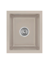 SYSTEMCERAM Einbauspüle Mera 39 F/o Fango 23 inkl. Excenterbetätigung, für 40 cm Schrankbreite, Spüle zum flächenbündigen Einbau ohne Hahnlochbank, inkl. 4 x Eckradien R 10 Flächenbündig keine Beckenlage 51610223