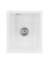 SYSTEMCERAM Einbauspüle Mera 39 F/o Grönland 12 inkl. Excenterbetätigung, für 40 cm Schrankbreite, Spüle zum flächenbündigen Einbau ohne Hahnlochbank, inkl. 4 x Eckradien R 10 Flächenbündig keine Beckenlage 51610212