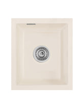 SYSTEMCERAM Einbauspüle Mera 39 F/o Jasmin 19 inkl. Excenterbetätigung, für 40 cm Schrankbreite, Spüle zum flächenbündigen Einbau ohne Hahnlochbank, inkl. 4 x Eckradien R 10 Flächenbündig keine Beckenlage 51610219