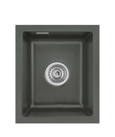 SYSTEMCERAM Einbauspüle Mera 39 F/o Lava 80 inkl. Excenterbetätigung, für 40 cm Schrankbreite, Spüle zum flächenbündigen Einbau ohne Hahnlochbank, inkl. 4 x Eckradien R 10 Flächenbündig keine Beckenlage 51610280