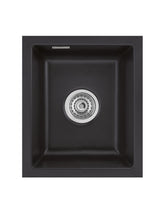 SYSTEMCERAM Einbauspüle Mera 39 F/o Nigra 87 inkl. Excenterbetätigung, für 40 cm Schrankbreite, Spüle zum flächenbündigen Einbau ohne Hahnlochbank, inkl. 4 x Eckradien R 10 Flächenbündig keine Beckenlage 51610287