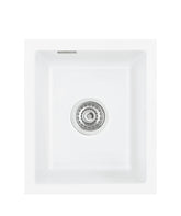 SYSTEMCERAM Einbauspüle Mera 39 F/o Polar 13 inkl. Excenterbetätigung, für 40 cm Schrankbreite, Spüle zum flächenbündigen Einbau ohne Hahnlochbank, inkl. 4 x Eckradien R 10 Flächenbündig keine Beckenlage 51610213
