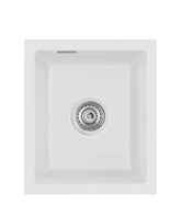 SYSTEMCERAM Einbauspüle Mera 39 F/o Satin 20 inkl. Excenterbetätigung, für 40 cm Schrankbreite, Spüle zum flächenbündigen Einbau ohne Hahnlochbank, inkl. 4 x Eckradien R 10 Flächenbündig keine Beckenlage 51610220