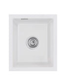 SYSTEMCERAM Einbauspüle Mera 39 F/o Satin 20 inkl. Excenterbetätigung, für 40 cm Schrankbreite, Spüle zum flächenbündigen Einbau ohne Hahnlochbank, inkl. 4 x Eckradien R 10 Flächenbündig keine Beckenlage 51610220