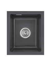 SYSTEMCERAM Einbauspüle Mera 39 F/o Schiefer 85 inkl. Excenterbetätigung, für 40 cm Schrankbreite, Spüle zum flächenbündigen Einbau ohne Hahnlochbank, inkl. 4 x Eckradien R 10 Flächenbündig keine Beckenlage 51610285