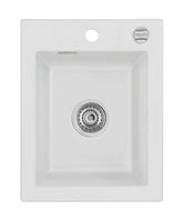 SYSTEMCERAM Einbauspüle Mera 39 F Alu 76 inkl. Excenterbetätigung, für 40 cm Schrankbreite, Spüle zum flächenbündigen Einbau, inkl. 4 x Eckradien R 10 Auflage keine Beckenlage 55610276