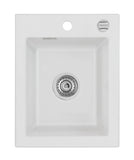 SYSTEMCERAM Einbauspüle Mera 39 F Alu 76 inkl. Handbetätigung, für 40 cm Schrankbreite, Spüle zum flächenbündigen Einbau, inkl. 4 x Eckradien R 10 Auflage keine Beckenlage 55610176