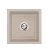 SYSTEMCERAM Einbauspüle Mera 40 U/g Fango 23 inkl. Excenterbetätigung, für 50 cm Schrankbreite, Spüle zum Unterbau mit geschliffener Oberseite Unterbau keine Beckenlage 54560223