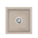 SYSTEMCERAM Einbauspüle Mera 40 U/g Fango 23 inkl. Excenterbetätigung, für 50 cm Schrankbreite, Spüle zum Unterbau mit geschliffener Oberseite Unterbau keine Beckenlage 54560223