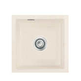 SYSTEMCERAM Einbauspüle Mera 40 U/g Jasmin 19 inkl. Excenterbetätigung, für 50 cm Schrankbreite, Spüle zum Unterbau mit geschliffener Oberseite Unterbau keine Beckenlage 54560219