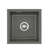 SYSTEMCERAM Einbauspüle Mera 40 U/g Lava 80 inkl. Excenterbetätigung, für 50 cm Schrankbreite, Spüle zum Unterbau mit geschliffener Oberseite Unterbau keine Beckenlage 54560280