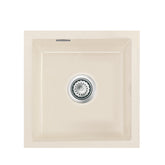 SYSTEMCERAM Einbauspüle Mera 40 U/g Magnolie 10 inkl. Excenterbetätigung, für 50 cm Schrankbreite, Spüle zum Unterbau mit geschliffener Oberseite Unterbau keine Beckenlage 54560210