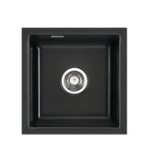 SYSTEMCERAM Einbauspüle Mera 40 U/g Nero 68 inkl. Excenterbetätigung, für 50 cm Schrankbreite, Spüle zum Unterbau mit geschliffener Oberseite Unterbau keine Beckenlage 54560268