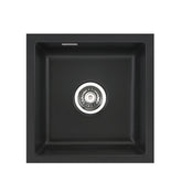 SYSTEMCERAM Einbauspüle Mera 40 U/g Nigra 87 inkl. Excenterbetätigung, für 50 cm Schrankbreite, Spüle zum Unterbau mit geschliffener Oberseite Unterbau keine Beckenlage 54560287