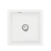 SYSTEMCERAM Einbauspüle Mera 40 U/g Polar 13 inkl. Excenterbetätigung, für 50 cm Schrankbreite, Spüle zum Unterbau mit geschliffener Oberseite Unterbau keine Beckenlage 54560213
