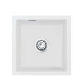 SYSTEMCERAM Einbauspüle Mera 40 U/g Satin 20 inkl. Excenterbetätigung, für 50 cm Schrankbreite, Spüle zum Unterbau mit geschliffener Oberseite Unterbau keine Beckenlage 54560220