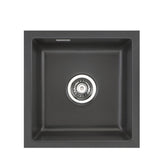 SYSTEMCERAM Einbauspüle Mera 40 U/g Schiefer 85 inkl. Excenterbetätigung, für 50 cm Schrankbreite, Spüle zum Unterbau mit geschliffener Oberseite Unterbau keine Beckenlage 54560285