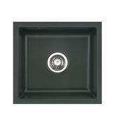 SYSTEMCERAM Einbauspüle Mera 42 U / g Eibe 56 inkl. Excenterbetätigung, für 50 cm Schrankbreite, Spüle zum Unterbau mit geschliffener Oberseite Unterbau keine Beckenlage 54010256