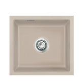 SYSTEMCERAM Einbauspüle Mera 42 U / g Fango 23 inkl. Excenterbetätigung, für 50 cm Schrankbreite, Spüle zum Unterbau mit geschliffener Oberseite Unterbau keine Beckenlage 54010223