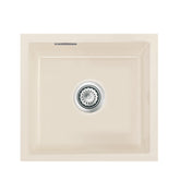 SYSTEMCERAM Einbauspüle Mera 42 U / g Magnolie 10 inkl. Excenterbetätigung, für 50 cm Schrankbreite, Spüle zum Unterbau mit geschliffener Oberseite Unterbau keine Beckenlage 54010210