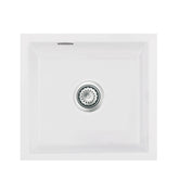 SYSTEMCERAM Einbauspüle Mera 42 U / g Polar 13 inkl. Excenterbetätigung, für 50 cm Schrankbreite, Spüle zum Unterbau mit geschliffener Oberseite Unterbau keine Beckenlage 54010213