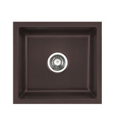 SYSTEMCERAM Einbauspüle Mera 42 U / g Siena 65 inkl. Excenterbetätigung, für 50 cm Schrankbreite, Spüle zum Unterbau mit geschliffener Oberseite Unterbau keine Beckenlage 54010265