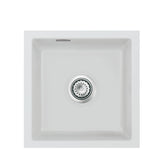 SYSTEMCERAM Einbauspüle Mera 46 F/o Alu 76 inkl. Excenterbetätigung, für 45 cm Schrankbreite, Spüle zum flächenbündigen Einbau ohne Hahnlochbank, inkl. 4 x Eckradien R 10 Flächenbündig keine Beckenlage 51560276