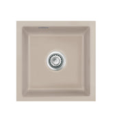 SYSTEMCERAM Einbauspüle Mera 46 F/o Fango 23 inkl. Excenterbetätigung, für 45 cm Schrankbreite, Spüle zum flächenbündigen Einbau ohne Hahnlochbank, inkl. 4 x Eckradien R 10 Flächenbündig keine Beckenlage 51560223