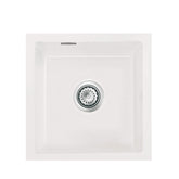 SYSTEMCERAM Einbauspüle Mera 46 F/o Grönland 12 inkl. Excenterbetätigung, für 45 cm Schrankbreite, Spüle zum flächenbündigen Einbau ohne Hahnlochbank, inkl. 4 x Eckradien R 10 Flächenbündig keine Beckenlage 51560212