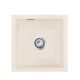 SYSTEMCERAM Einbauspüle Mera 46 F/o Jasmin 19 inkl. Excenterbetätigung, für 45 cm Schrankbreite, Spüle zum flächenbündigen Einbau ohne Hahnlochbank, inkl. 4 x Eckradien R 10 Flächenbündig keine Beckenlage 51560219