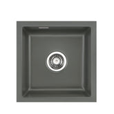SYSTEMCERAM Einbauspüle Mera 46 F/o Lava 80 inkl. Excenterbetätigung, für 45 cm Schrankbreite, Spüle zum flächenbündigen Einbau ohne Hahnlochbank, inkl. 4 x Eckradien R 10 Flächenbündig keine Beckenlage 51560280