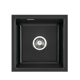 SYSTEMCERAM Einbauspüle Mera 46 F/o Nero 68 inkl. Excenterbetätigung, für 45 cm Schrankbreite, Spüle zum flächenbündigen Einbau ohne Hahnlochbank, inkl. 4 x Eckradien R 10 Flächenbündig keine Beckenlage 51560268