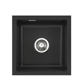 SYSTEMCERAM Einbauspüle Mera 46 F/o Nigra 87 inkl. Excenterbetätigung, für 45 cm Schrankbreite, Spüle zum flächenbündigen Einbau ohne Hahnlochbank, inkl. 4 x Eckradien R 10 Flächenbündig keine Beckenlage 51560287