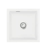 SYSTEMCERAM Einbauspüle Mera 46 F/o Polar 13 inkl. Excenterbetätigung, für 45 cm Schrankbreite, Spüle zum flächenbündigen Einbau ohne Hahnlochbank, inkl. 4 x Eckradien R 10 Flächenbündig keine Beckenlage 51560213