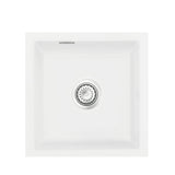 SYSTEMCERAM Einbauspüle Mera 46 F/o Polar 13 inkl. Handbetätigung, für 45 cm Schrankbreite, Spüle zum flächenbündigen Einbau ohne Hahnlochbank, inkl. 4 x Eckradien R 10 Flächenbündig keine Beckenlage 51560113