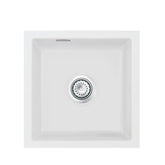 SYSTEMCERAM Einbauspüle Mera 46 F/o Satin 20 inkl. Excenterbetätigung, für 45 cm Schrankbreite, Spüle zum flächenbündigen Einbau ohne Hahnlochbank, inkl. 4 x Eckradien R 10 Flächenbündig keine Beckenlage 51560220