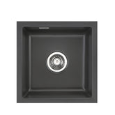 SYSTEMCERAM Einbauspüle Mera 46 F/o Schiefer 85 inkl. Excenterbetätigung, für 45 cm Schrankbreite, Spüle zum flächenbündigen Einbau ohne Hahnlochbank, inkl. 4 x Eckradien R 10 Flächenbündig keine Beckenlage 51560285
