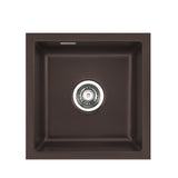 SYSTEMCERAM Einbauspüle Mera 46 F/o Siena 65 inkl. Handbetätigung, für 45 cm Schrankbreite, Spüle zum flächenbündigen Einbau ohne Hahnlochbank, inkl. 4 x Eckradien R 10 Flächenbündig keine Beckenlage 51560165
